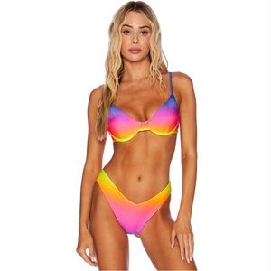 NWT Beach Riot Hyper Rainbow Bikini